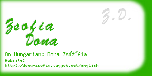 zsofia dona business card